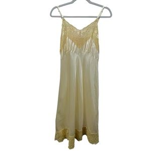 VINTAGE HANDMADE Cream Satin Slip Dress